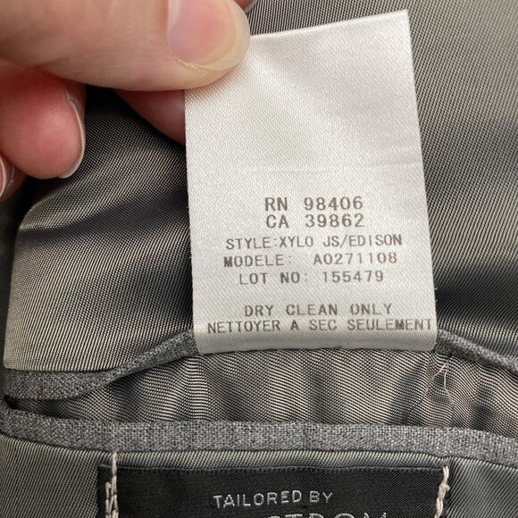 Theory Gray Blazer Sport Coat Wool Blend Notch Lapel 2 Button Mens 44 Long - Picture 11 of 16